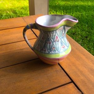 Lovely Mackenzie Childs small pitcher. Purchased at original store in Aurora, NY